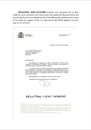 Respuesta Presidencia del Gobierno